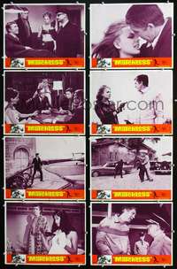 v352 MATCHLESS 8 movie lobby cards '66 Pat O'Neal, sexy Ira Furstenberg!