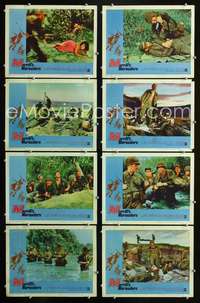 v363 MERRILL'S MARAUDERS 8 movie lobby cards '62 Sam Fuller, Chandler