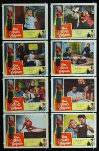 v431 ONE GIRL'S CONFESSION 8 movie lobby cards '53 bad girl Cleo Moore!