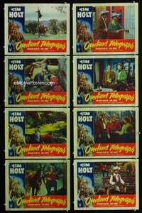 v440 OVERLAND TELEGRAPH 8 movie lobby cards '51 cowboy Tim Holt!