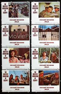 v441 PAPILLON 8 Allied Artists movie lobby cards '73 McQueen, Hoffman