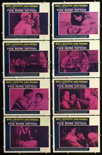 v486 ROSE TATTOO 8 movie lobby cards '55 Burt Lancaster, Anna Magnani