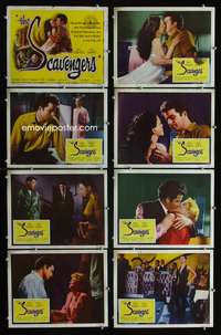 v489 SCAVENGERS 8 movie lobby cards '59 Vince Edwards in Philippines!