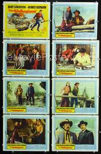v580 UNFORGIVEN 8 movie lobby cards '60 Lancaster, Audrey Hepburn