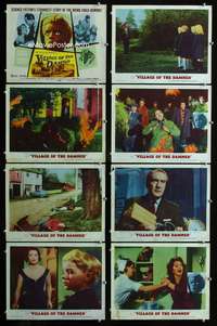v585 VILLAGE OF THE DAMNED 8 movie lobby cards '60 George Sanders