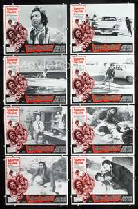 v588 VOODOO HEARTBEAT 8 movie lobby cards '72 wacky serum of Satan!