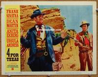 w029 4 FOR TEXAS movie lobby card #3 '64 Frank Sinatra gets the drop on Dean Martin!