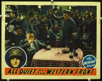 w050 ALL QUIET ON THE WESTERN FRONT lobby card R39 Louis Wolheim in bar fight, Ayres in border art!