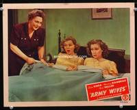 w069 ARMY WIVES movie lobby card '44 Elyse Knox & Marjorie Rambeau bundling in bed!