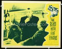 w088 BEAST WITH FIVE FINGERS movie lobby card #7 R56 Peter Lorre close up!