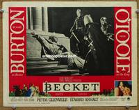 w089 BECKET movie lobby card #1 '64 Richard Burton surrounded by soldiers!
