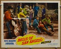 w098 BELLS OF SAN ANGELO lobby card #8 '47 Bob Nolan and the Sons of the Pioneers play for dog!