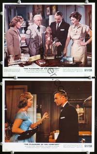 y580 PLEASURE OF HIS COMPANY 2 color 8x10 movie stills '61 Reynolds