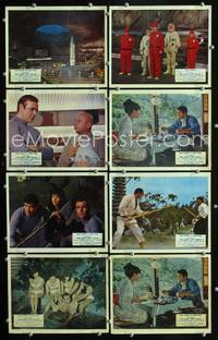 y017 YOU ONLY LIVE TWICE 8 English Front of House movie lobby cards '67 Bond!