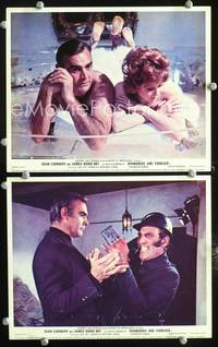 y039 DIAMONDS ARE FOREVER 2 English Front of House movie lobby cards '71 Bond!