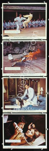 y030 MAN WITH THE GOLDEN GUN 4 English Front of House movie lobby cards '74 Bond!