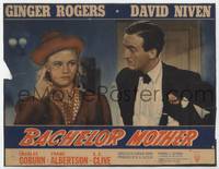z369 BACHELOR MOTHER movie lobby card #4 '39 great close up of Ginger Rogers & David Niven!