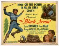 z036 BLACK ARROW title movie lobby card '48 Louis Hayward, Janet Blair, Robert Louis Stevenson