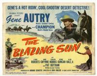 z042 BLAZING SUN title movie lobby card '50 cool shootin' desert detective Gene Autry & Champion!