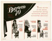 z046 BOCCACCIO '70 title movie lobby card '62 Loren, Ekberg, Schneider, Fellini, De Sica, Visconti!