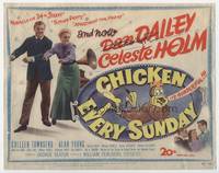 z004 CHICKEN EVERY SUNDAY signed title movie lobby card '49 by Celeste Holm!