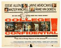 z076 COLLEGE CONFIDENTIAL title movie lobby card '60 Mamie Van Doren, Steve Allen, Jayne Meadows