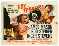 z083 CRY TERROR title movie lobby card '58 James Mason, Inger Stevens, Rod Steiger
