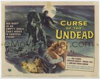 z085 CURSE OF THE UNDEAD title movie lobby card '59 art of lustful fiend by Reynold Brown!