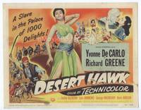 z092 DESERT HAWK title card '50 sexy harem girl Yvonne De Carlo in the palace of 1000 delights!