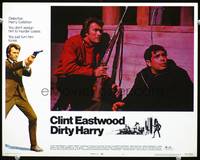 z408 DIRTY HARRY movie lobby card #2 '71 close up of Clint Eastwood & Reni Santoni!