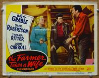z419 FARMER TAKES A WIFE movie lobby card #3 '53 Betty Grable, Dale Robertson, John Carroll