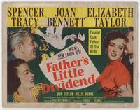 z002 FATHER'S LITTLE DIVIDEND signed title card '51 by Elizabeth Taylor, also with Spencer Tracy!