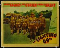 z001 FIGHTING 69th signed movie lobby card '40 by James Cagney, who is in full uniform!