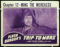 z423 FLASH GORDON'S TRIP TO MARS Chap 12 movie lobby card R40s serial, close up of bad guy!