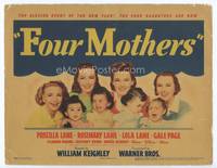 z105 FOUR MOTHERS title lobby card '41 Priscilla, Rosemary & Lola Lane plus Gale Page with babies!