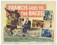 z106 FRANCIS GOES TO THE RACES title lobby card '51 Donald O'Connor & talking mule, horse racing!