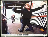 z425 FRENCH CONNECTION movie lobby card #3 '71 Gene Hackman shoots fleeing suspect!