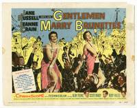 z113 GENTLEMEN MARRY BRUNETTES title movie lobby card '55 sexy Jane Russell & Jeanne Crain!