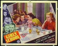 z436 GIRLS' SCHOOL movie lobby card '38 Nan Grey & other girls gossip about Anne Shirley!