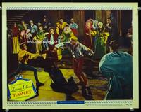 z450 HAMLET movie lobby card #3 '49 Laurence Olivier duels for his life, William Shakespeare