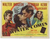 z142 IF WINTER COMES title movie lobby card '48 Walter Pidgeon, Deborah Kerr, Angela Lansbury