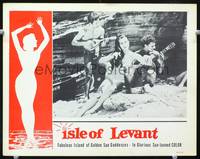 z490 ISLE OF LEVANT movie lobby card '57 fabulous island of golden sun goddesses!