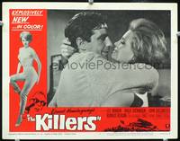 z497 KILLERS movie lobby card #6 '64 John Cassavetes & sexy Angie Dickinson close up!
