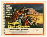z163 KILLERS OF KILIMANJARO title movie lobby card '60 Robert Taylor in most savage Africa!