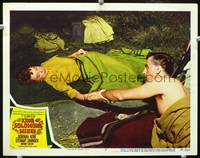 z499 KING SOLOMON'S MINES movie lobby card #2 '50 Stewart Granger & Deborah Kerr romantic close up!