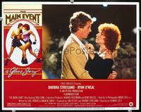 z519 MAIN EVENT movie lobby card #8 '79 Barbra Streisand & Ryan O'Neal romantic close up!
