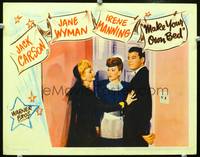 z521 MAKE YOUR OWN BED movie lobby card '44 Jack Carson, maid Jane Wyman, Irene Manning