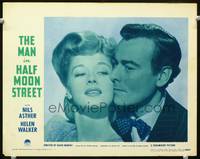 z525 MAN IN HALF MOON STREET movie lobby card #5 '44 Nils Asther & Helen Walker close up!