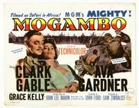 z208 MOGAMBO title movie lobby card R60s Clark Gable, Grace Kelly, Africa!
