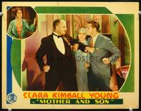 z562 MOTHER & SON movie lobby card '31 Clara Kimball Young, father & son fight!
